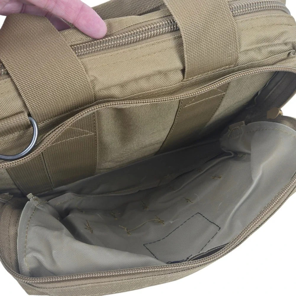 Bulldog Tactical BDT917T Deluxe 2 Pistol Range Soft Bag Tan MOLLE Utility Case